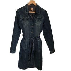 Armour Jeans Boho Coastal Cowgirl Denim Shirt Dress Medium